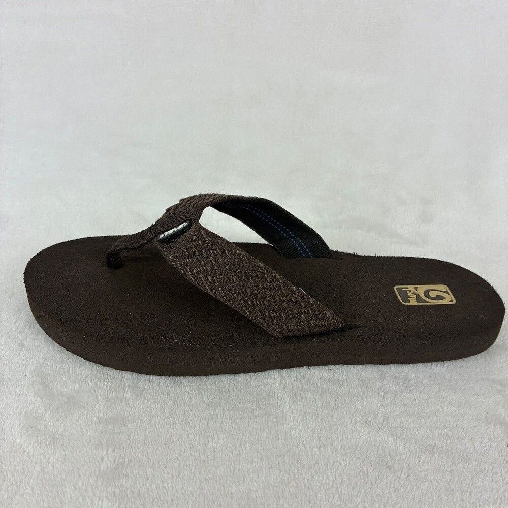 Teva Mush II Flip Flop Sandals Womens 9 Brown Woven Strap S/N 4198 Beach Comfort - Picture 9 of 11